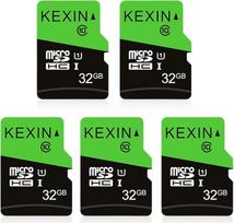 KEXIN 32GB Micro SD kortelė, 5 vnt., microSDXC atminties kortelė, UHS-I U1 10 klasės, skaitymo greitis iki 80MB/s, su SD adapteriu išmaniesiems telefonams, prietaisų kameroms, fotoaparatams ir planšetiniams kompiuteriams