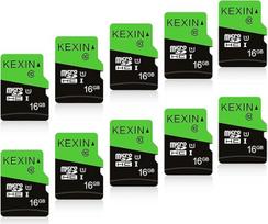 KEXIN Micro SD kortelė 16GB Pakuotė 10 microSDXC atminties kortelių UHS-I U1 10 klasės atminties kortelių su 2 SD adapteriais išmaniesiems telefonams, prietaisų kameroms, fotoaparatams ir planšetiniams kompiuteriams