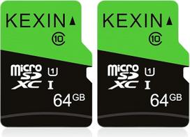 KEXIN Micro SD kortelė 64GB, 2 atminties kortelės su adapteriu, MicroSDXC UHS-I Class 10 U1, mini SD kortelė išmaniajam telefonui, planšetiniam kompiuteriui, fotoaparatui, veiksmo kamerai