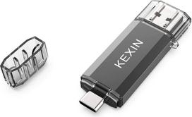 KEXIN USB atmintinė 256GB USB 3.0 atmintinė su iki 130MB/s sparta, su C tipo ir A USB prievadais, skirta kompiuteriui, mobiliajam telefonui, fotoaparatui ir žaidimų konsolei - patikima duomenų saugykla