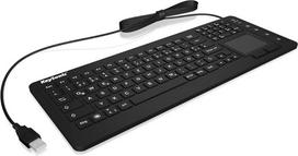 KeySonic 28036 KSK-6231 INEL (DE) pramoninė klaviatūra, USB laidinė su jutikliniu kilimėliu, atspari vandeniui ir dulkėms (IP68), silikoninė, juoda