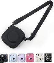 Kietas EVA laikymo krepšys, suderinamas su "Fujifilm Instax Mini 13 12/11/9/8/7/7+/40/90/99", apsauginis dėklas momentiniam fotoaparatui su reguliuojamu dirželiu - juodas