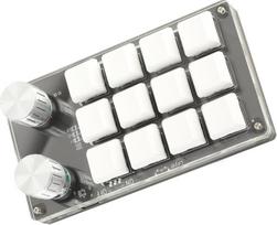 KIMISS makro klaviatūra Vienos rankos mechaninė klaviatūra 12 klavišų daugiafunkcinė "pasidaryk pats" programuojama klaviatūra, skirta biurams, žaidimams, makro mechaninė klaviatūra (juoda)