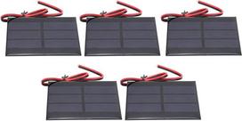 KIMISS mini saulės baterija 0,65 W 1,5 V saulės elementų modulis projektams - 5 vienetai 60 x 80 x 3 mm su 30 cm laidu