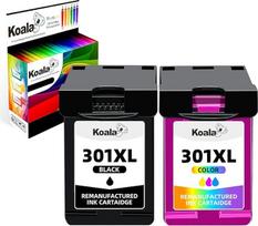 Koala 301XL restauruotos spausdintuvų kasetės, skirtos HP 301 XL daugiapakopės HP DeskJet 2540 1010 1510 2050 2544 2510 1050A 1000 OfficeJet 2620 4630 4632 2622 Envy 4504 5 5534 55536 (juodos spalvos,