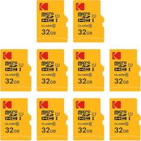 Kodak 32GB MicroSDHC kortelė Klasse 10 UHS-I U1 su adapteriu 10x Schreibgeschwindigkeit (10 Stück)
