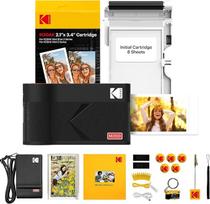 KODAK Mini 2 ERA 4PASS mobilusis nuotraukų spausdintuvas (5,3 x 8,6 cm) Dovanų pakuotė + 8 lapai + 30 lapų kasetė, juoda