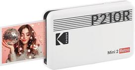 KODAK Mini 2 Retro Tragbarer Fotodrucker 5,3 x 8,6 cm, 38 lapai, Bluetooth Smartphone Drucker für iPhone & Android, Sofort Farbdruck, 4PASS Farbsublimation, Weiß (Drucker + 8 lapai - Weiß)