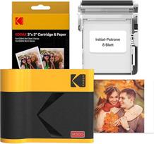KODAK Mini 3 ERA 4PASS mobilusis nuotraukų spausdintuvas (7,6 x 7,6 cm) + 8 lapai + 60 lapų kasetė, geltonos spalvos
