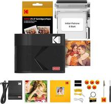 KODAK Mini 3 ERA 4PASS mobilusis nuotraukų spausdintuvas (7,6 x 7,6 cm) + dovanų pakuotė + 8 lapai + 60 lapų kasetė, juoda