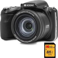 KODAK Pack Bridge Pixpro Astro Zoom AZ405 + 32GB SDHC Kodak Ultra High Speed U1 kortelė - skaitmeninis fotoaparatas, 20 megapikselių, 40x priartinimas, platus kampas, LCD ekranas, Full HD 1080p vaizdo įrašas, OIS, AA baterijos - baltas