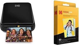 KODAK Step nešiojamasis nuotraukų spausdintuvas, belaidis, su "Zink" technologija, spausdina ant "Zink" fotopopieriaus, 50 x 76 mm, momentinė juosta, 50 lapų pakuotė