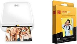 KODAK Step nešiojamasis nuotraukų spausdintuvas, belaidis, su "Zink" technologija, spausdina ant "Zink" fotopopieriaus, 50 x 76 mm, momentinė juosta, 50 lapų pakuotė
