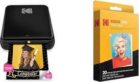 KODAK Step Printer belaidis mobilusis nuotraukų spausdintuvas ir 2 colių x3 aukščiausios kokybės cinko fotopopierius (20 lapų), suderinamas su "Printomatic Smile" ir "Step" fotoaparatais bei spausdintuvais, 20 lapų pakuotė (1 pakuotė)