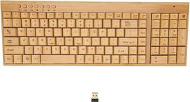 Kompiuterių belaidžiai įrenginiai 2,4 GHz bambuko medienos belaidės klaviatūros ir pelės rinkinys, prijungiamas ir naudojamas biuro žaidimams, suderinamas su įvairiomis sistemomis (klaviatūra)