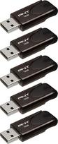 Komplektas su 5 USB 2.0 laikmenomis - PNY - nuo 4 iki 16GB