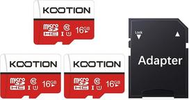 KOOTION Micro SD kortelė 16GB MicroSDHC atminties kortelė UHS-I iki 85 m/s TF atminties kortelė (10 klasės U1) Mini SD kortelė Atminties kortelė, skirta fotoaparatams Mobilieji telefonai Planšetiniai kompiuteriai Android išmanieji telefonai