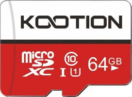 KOOTION Micro SD kortelė 64GB Class10 atminties kortelė, iki 80MB/s skaitymo greitis, mini SD kortelė MicroSDXC kortelė Atminties kortelė A1 U1 UHS-I MicroSD kortelė, skirta fotoaparatams Mobilusis telefonas Planšetiniai kompiuteriai Android