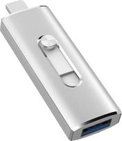 KOOTION USB atmintinė 128GB C tipo USB 3.2 iki 350MB/s OTG atmintinė USB C atmintinė "2-in-1" dviguba duomenų atmintinė C tipo USB atmintinė, skirta C tipo mobiliajam telefonui "Android/PC", 128G, sidabrinė
