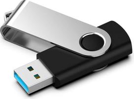 KOOTION USB atmintinė 128GB USB 3.0 Memory Stick Fast Metal Memory Stick 128G USB3 Flash Drive Duomenų saugykla Stick Silikoninis USB Flash Drive Pendrive Didelės spartos iki 80MB/s 360° pasukamas juodas