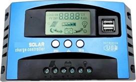 Kraftmessgerät, Saulės Laderegler dvigubas USB LCD ekranas 12V 24V Zelle Panel Ladegerät Regler mit Last (100A)