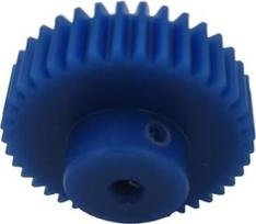 Kunststoff-Motorgetriebe, 1 Stück,25 Modul, 14 Zähne, blaues Nylon-Stirnrad, 20 mm Durchmesser, m, zylindrisches Zahnrad mit Stufe, 10 Zahnstärke, Spindelritzel(4MM BORE)