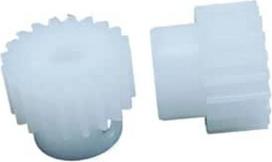 Kunststoff-Motorritzel, zylindrisches Nylongetriebe, 2er-Pack, 0,7 m, 16 Zähne, Kunststoff-Stirnrad, 12,6 mm Durchmesser, 5 Zahnbreite, mehrere Bohrungen for die Lenkung(3.17mm bore)