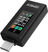 KWS-1902L NEU Typ-C Strom- und Spannungsmonitor 4-30 V 0-8 A Leistungsmesser-Tester Digitales Farbbildschirmmessgerät mit Power-Off-Speicher(Black)
