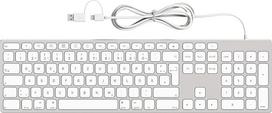 Laidinė klaviatūra su skaitmenine klaviatūra, skirta "Apple Mac OS", elegantiškas aliuminio rėmelis, vokiškas QWERTZ išdėstymas, "Plug-it-Play" USB klaviatūra, skirta "iMac/Mac Mini/MacBook