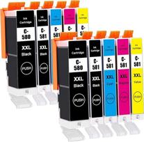 LAIPENG PGI-580XXL CLI-581XXL kasetės suderinamos su Canon 580 581 XXL Pixma TR7550 TR8550 TS705 TS6150 TS6250 TS6350 TS6351 TS8150 TS8151 TS8251 TS8350 TS8350 TS8350 8351 TS9550