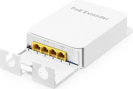 Lauko Gigabitinis PoE PoE pralaidumo jungiklis, 1 PoE įėjimas, 3 PoE išėjimai, IEEE802.3af/at PoE maitinimas, 10/100/1000Mbps Ethernet, montuojamas ant sienos, atsparus vandeniui, Plug and Play