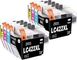 LC422XL kasetės Brother LC422 LC422XL suderinamos su Brother MFC-J5340DW Kasetės Brother MFC-J5345DW MFC-J5740DW MFC-J6940DW MFC-J6940DW MFC-J6540DW (2 juodos, 2 žydros, 2 purpurinės, 2 geltonos)