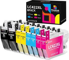 LC422XL LC-422 XL kasetės, suderinamos su Brother LC422XL LC422 LC 422 XL LC-422XL XL LC-422XLVAL Multipack, skirtos Brother MFC-J5345DW MFC-J5740DW MFC-J6940DW MFC-J6540DW (8 vnt.)