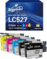 LC527 spausdintuvo kasetės, suderinamos su Brother LC527 LC527VAL rašalo kasetėmis, skirtomis MFC-J4350DW MFC-J4550DW spausdintuvams (standartinės, BK*2/C/M/Y)