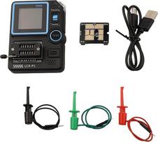 LCR-P1 Transistor-Tester mit 3,7 cm Farbbildschirm, Dioden-Kapazitäts-Widerstandsmesser, 300 mAh Akku, Datenexport über USB, austauschbare Testplatine für JFET MOSFET IGBT