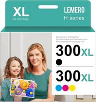 Lemero 300XL kasetės suderinamos su HP 300 spausdintuvo juodos spalvos kasetėmis, skirtomis HP Deskjet F4580 F4280 F2440 D2530 D2680 Envy 110 114 Photosmart C4635 C4795 D110a (juoda/spalva, 2 vnt.)