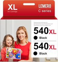 Lemero PG 540XL juodos spalvos kasetės, suderinamos su "Canon" spausdintuvų kasetėmis 540 XL Multipack Black PG 540 XL, skirtos "Canon Pixma TS5150 TS5151 MG3650S MG3650 MG3150 MG3250 MG3550 MG3600 MX475" (2 juodos spalvos, 2 vnt.)