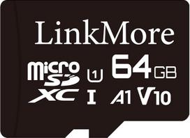LinkMore 64GB XV11 atminties kortelė Micro SD, A1, UHS-I, U1, V10, Micro SDHC kortelė, skirta jungikliams, išmaniesiems telefonams, veiksmo kameroms, TF atminties kortelė su SD kortelės adapteriu, nuskaitymo greitis iki 95MB/s