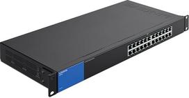 Linksys LGS124-EU 24 prievadų nevaldomas gigabitinio tinklo komutatorius - Ethernet komutatorius / šakotuvas su metaliniu korpusu, skirstytuvas - tvirtinamas ant sienos arba stalo biure ar namuose, "Plug and Play