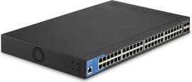 Linksys LGS352C-EU 48 prievadų valdomas gigabitinio tinklo komutatorius su 4 10G Uplink SFP+ lizdais - išmanusis eterneto šakotuvas / skirstytuvas su metaliniu korpusu, montuojamas ant darbastalio arba sienos