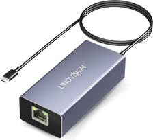 LINOVISION POE ir USB-C keitiklis, duomenų perdavimui ir įkrovimui vienu kabeliu, lEEE802.3af/at POE keitiklis į C tipo USB su 10/100Mbps Ethernet, 9V/2.22A arba 5V/2A 0 išvestis, tinka mobiliesiems telefonams ir planšetiniams kompiuteriams