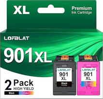 LOFBLAT 901 901XL kasetės suderinamos su HP 901 spausdintuvo kasetėmis, skirtomis HP Officejet 4500 J4580 J4680 J4524 J4535 J4540 J4550 J4585 J4624 J4660 J4680c J4860 G510 G510a G510g G510n (2 pakuotės)