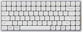 LOFREE Flow84 žemo profilio mechaninė klaviatūra (JAV QWERTY išdėstymas), 75 proc. įkraunama belaidė klaviatūra su "Bluetooth" ir laidine jungtimi, skirta "Windows", "Mac OS" ir "Spirit Linear" jungikliams, sidabrinė
