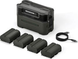 LP-E6P atsarginių akumuliatorių ir įkroviklio rinkinys, 4 vnt. 2400 mAh akumuliatorių ir keturių kanalų USB C PD greitasis įkroviklis, suderinamas su "Canon EOS R5/R6 Mark II", R7, R6, R5, R, 5DS, 6D, 90D, 80D, 70D, 60Da TBC-E6P-B-GN