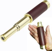 LU2000 25X30 Retro piratų teleskopinis mini monokulinis teleskopas žalvario metalo mono šnipinėjimo teleskopas su nešiojamuoju odiniu dėklu