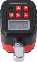 Luocute Digitaler Drehmomentschlüssel-Adapter, LCD-Display, Drehmomentmesser mit 6 Voreingestellten Modi, LED-Alarm, 4 Einheiten Zur Auswahl, 1/4 3/8 Adapter, für die Wartung von (8-135NM)
