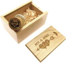 LXSINO 32GB USB atmintinė Stiklo butelis su medine dėžute, USB atmintinė vestuvėms, draugams, šeimai