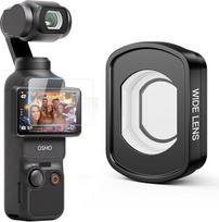 Magnetinis plačiakampis objektyvas, suderinamas su "DJI Osmo Pocket 3", išplėstinis 112° matymo laukas, daugiasluoksnis dengtas/HD optinis stiklas/aliuminio rėmelis