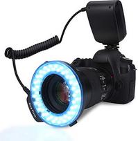 Makro žiedinė blykstė, nešiojamoji LED žiedinė blykstė, LCD žiedinė DSLR šviesa, nešiojamoji LED žiedinė blykstė su 7 ryškumo režimais, DSLR blykstės šviesos filtro adapteris fotografijos mėgėjams
