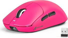 MAMBASNAKE X Attack Shark X8SE 55 g itin lengva belaidė žaidimų pelė - iki 25000 DPI, PAW3311 jutiklis, trijų režimų BT/2.4G/USB-C, 80 mln. paspaudimų, 40G pagreitis, 500 mAh, interneto tvarkyklė, skirta Win/Mac - uogų raudona